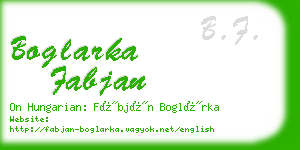 boglarka fabjan business card
